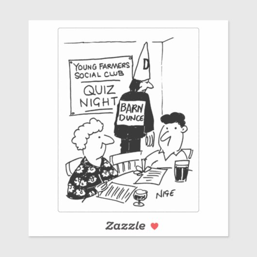 Junge Bauern nächtlichen Cartoon. Aufkleber (Blatt)