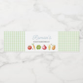 Junge Bauern vermarkten Gemüsestand Geburtstag Wasserflaschenetikett (Einzelnes Label)