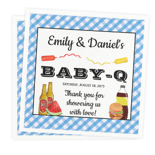 Junge BBQ Baby-q Baby Shower Papier Servietten