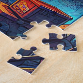 Junge begegnet einem Drachen in einer dystopischen Puzzle (Seite)