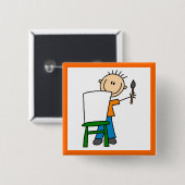 Junge beim Malen Button (Vorne & Hinten)