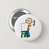 Junge beim Malen Button (Vorne & Hinten)