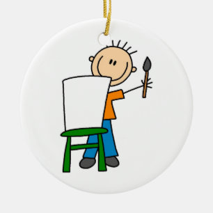 Junge beim Malen Keramik Ornament