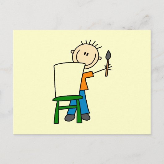 Junge beim Malen Postkarte (Vorderseite)