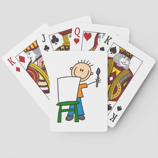 Junge beim Malen Spielkarten (Rückseite)