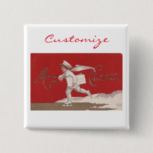 Junge beim Skaten Vintage Thunder_Cove Weihnachten Button