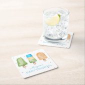 Junge Bereit zum Pop Sommer Baby Dusche Rechteckiger Pappuntersetzer (Vor Ort)