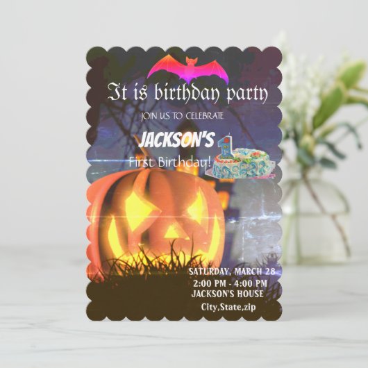 Junge BIRTHADAY EINLADUNG (Stehend Vorderseite)