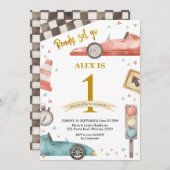 Junge Birthday Racing Cars Einladung (Vorne/Hinten)