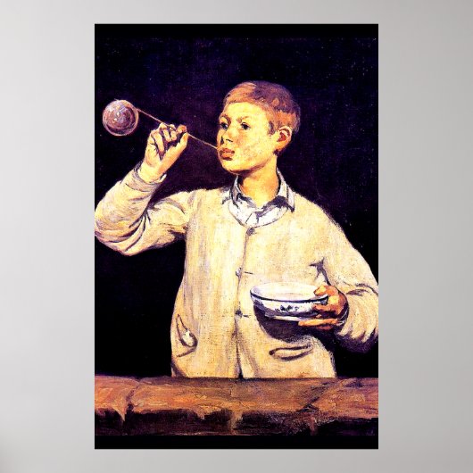 Junge Blasen, Bild von Edouard Manet Poster (Vorne)