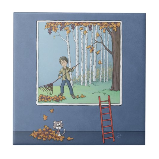 Junge Blätter Keramik Fliesen (Vorderseite)