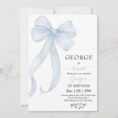 Junge blauen Buggeburt Einladung (Vorderseite)