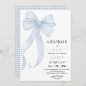 Junge blauen Buggeburt Einladung (Vorne/Hinten)