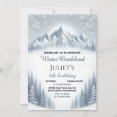 Junge blauer Schnee Winter Onederland 13. Geburtst Einladung (Vorderseite)