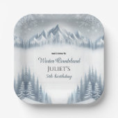 Junge blauer Schnee Winter Onederland 13. Geburtst Pappteller (Vorderseite)