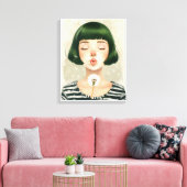 Junge blühende Leuchte mit geschlossenem mit Augen Leinwanddruck (Insitu (Wohnzimmer))