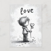 Junge Blume Valentinstag Postkarte (Vorderseite)