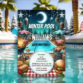Junge bruh Barbeque Winter Pool Party 13. Geburtst Einladung