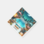 Junge bruh Barbeque Winter Pool Party 13. Geburtst Serviette (Ecke)