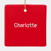 Junge Brünette Gymnastik Personalisierter Text Keramikornament (Rückseite)