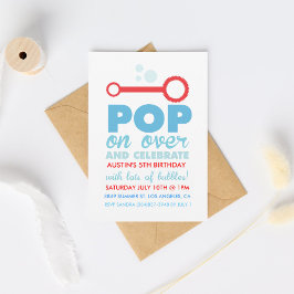 (Junge) Bubble Party Thema Geburtstag Einladung