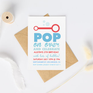 (Junge) Bubble Party Thema Geburtstag Einladung