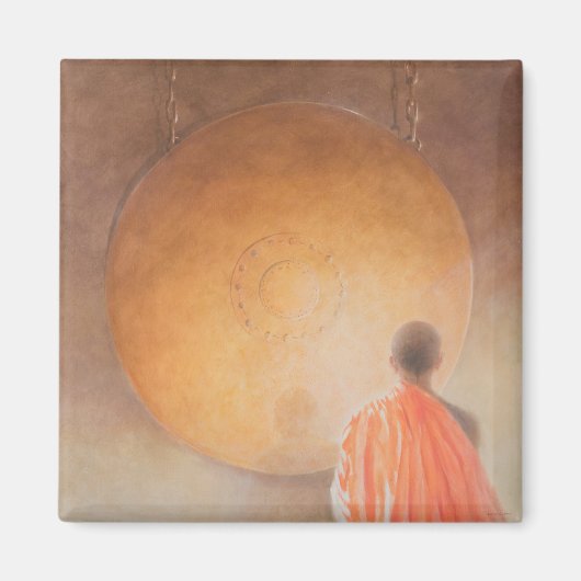 Junge buddhistische Mönche und Gong Bhutan 2010 Magnet (Vorne)