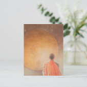 Junge buddhistische Mönche und Gong Bhutan 2010 Postkarte (Stehend Vorderseite)