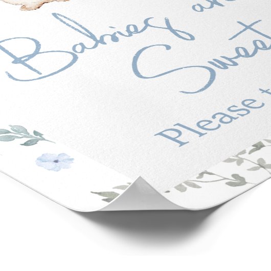 Junge Bunny Baby Dusche Babys sind süß Poster (Ecke)