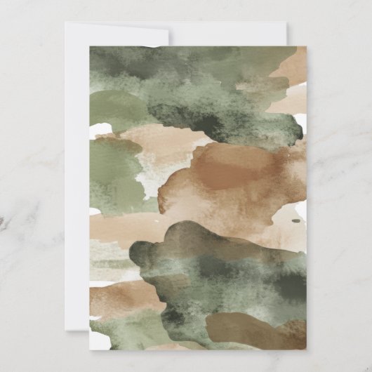 Junge Camouflage Jung Geburtstag Einladung (Rückseite)