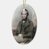 Junge Charles Darwin-Porträt-Oval-Verzierung Keramik Ornament (Links)