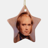 Junge Charles Darwin-Porträt-Stern-Verzierung Keramik Ornament (Rechts)