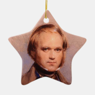 Junge Charles Darwin-Porträt-Stern-Verzierung Keramik Ornament