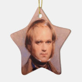 Junge Charles Darwin-Porträt-Stern-Verzierung Keramik Ornament (Links)
