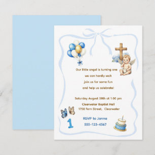 Junge-Cherub-Geburtstagsfeier Digitaler Download Einladung