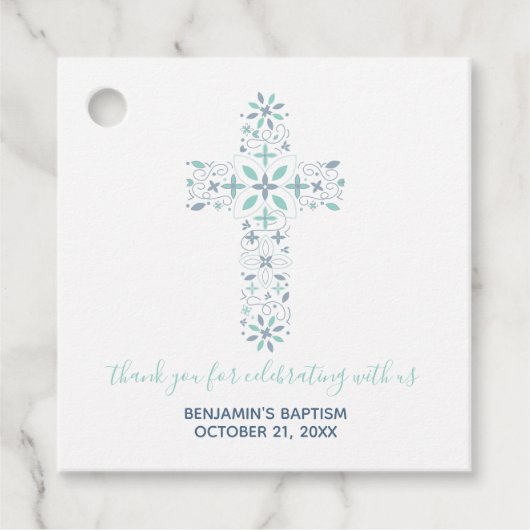 Junge Christening, Taufe Danke Religious Geschenkanhänger (Vorderseite)