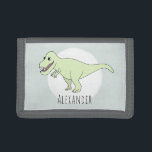 Junge Cool Doodle T-Rex Dinosaurier mit Name Tri-fold Geldbeutel<br><div class="desc">Dieses coole Design ist Teil einer Kollektion mit niedlichen Dinosauriern für Bekleidung und Accessoires für kleine Jungen. Dieses Kinderdesign verfügt über einen handgezeichneten T-Rex Doodle Dinosaurier und kann mit dem Namen Ihres Jungen personalisiert werden. Karo in unserem Shop für andere Dinosaurier Designs!</div>
