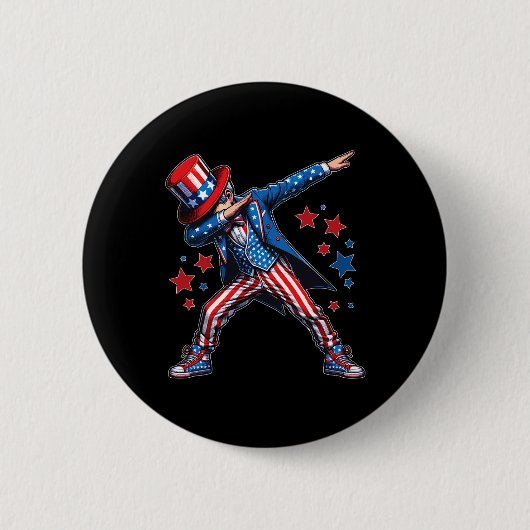 Junge Dabbing 4. Juli American Flag USA Jungs Kind Button (Vorderseite)