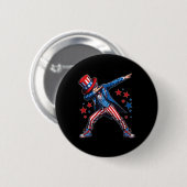 Junge Dabbing 4. Juli American Flag USA Jungs Kind Button (Vorne & Hinten)