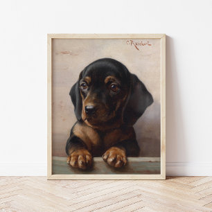 Junge Dackel Carl Reichert Poster