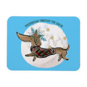 Junge Dackel durch den Schnee Magnet (Horizontal)