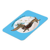 Junge Dackel durch den Schnee Magnet (Linke Seite)