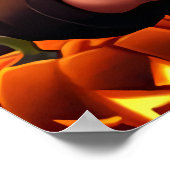 Junge Dame, die einen Kürbis hält | AI Art Poster (Ecke)