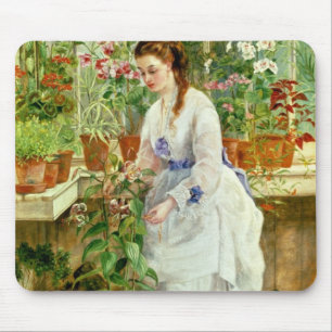Junge Dame in einem Konservatorium Mousepad