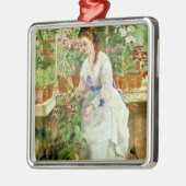 Junge Dame in einem Konservatorium Silbernes Ornament (Links)