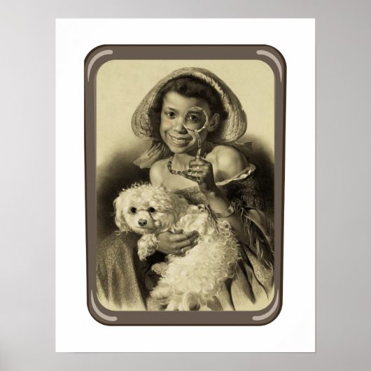 Junge Dame mit Puppy Print, Poster Paper (Matte) (Vorne)