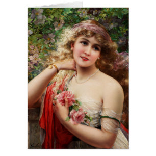 Junge Dame mit Rosen