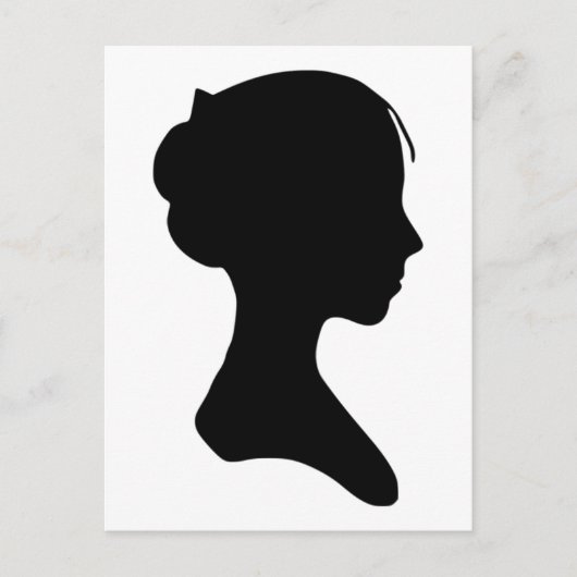 Junge Dame Silhouette Postkarte (Vorderseite)