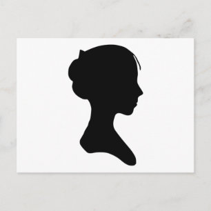 Junge Dame Silhouette Postkarte