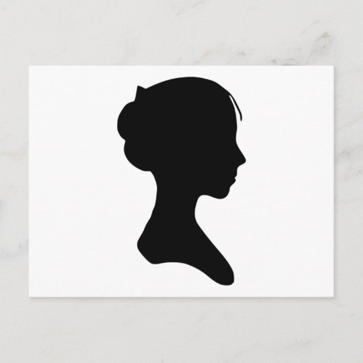 Junge Dame Silhouette Postkarte (Vorderseite)